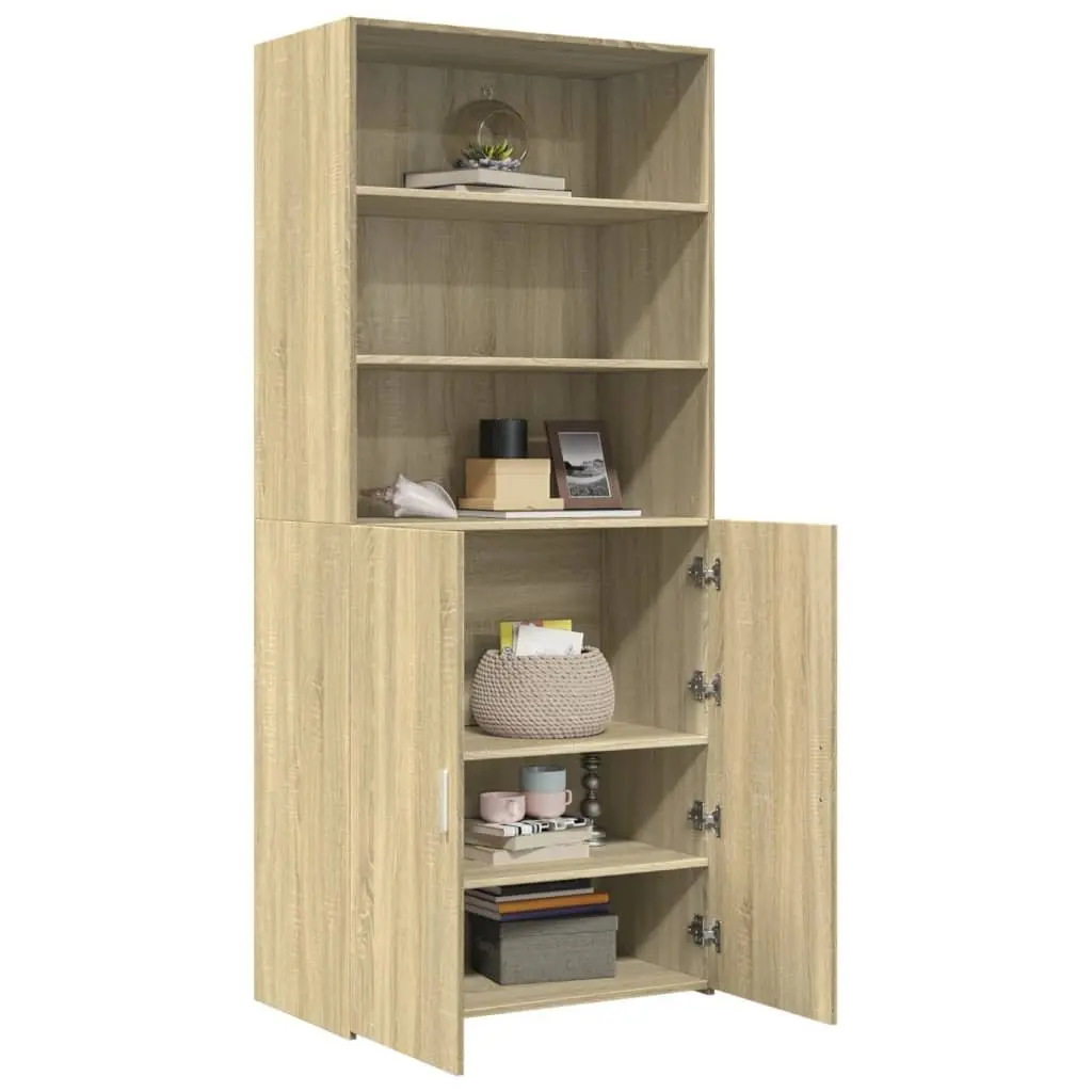 Highboard Brown Engineered Wood Storage Cabinet 80x42.5x185cm