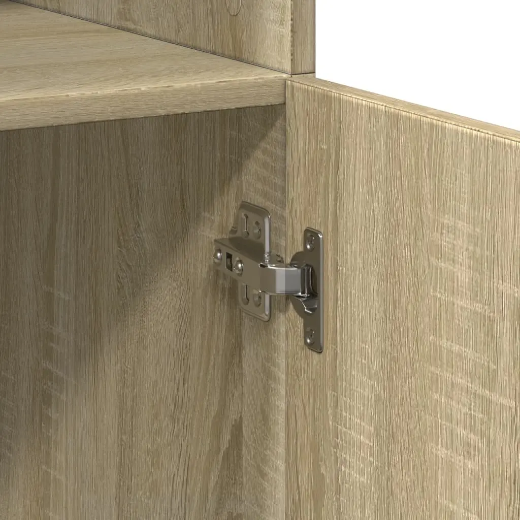 Highboard Brown Engineered Wood Storage Cabinet 80x42.5x185cm