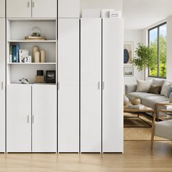 Elegant White Highboard Storage Cabinet 30x42.5x185cm