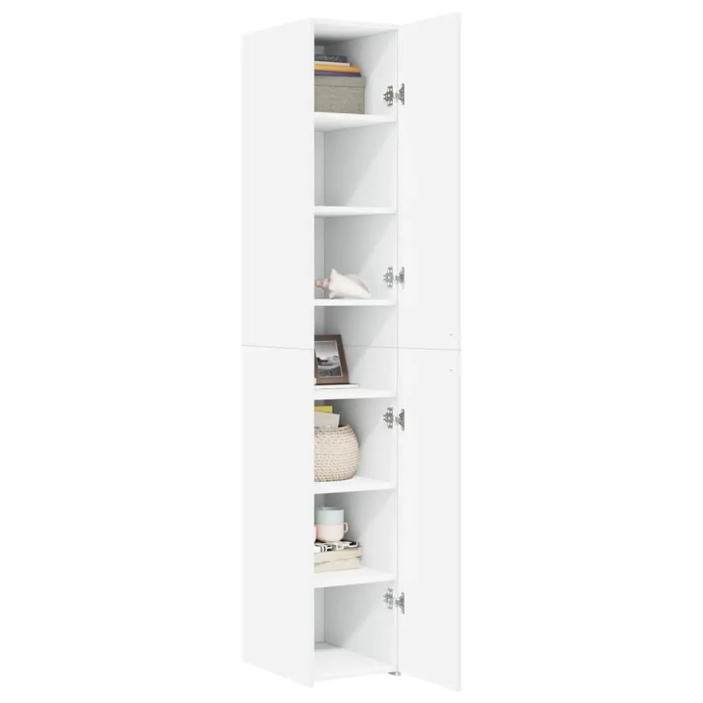 White Highboard Storage Cabinet 30x42.5x185cm