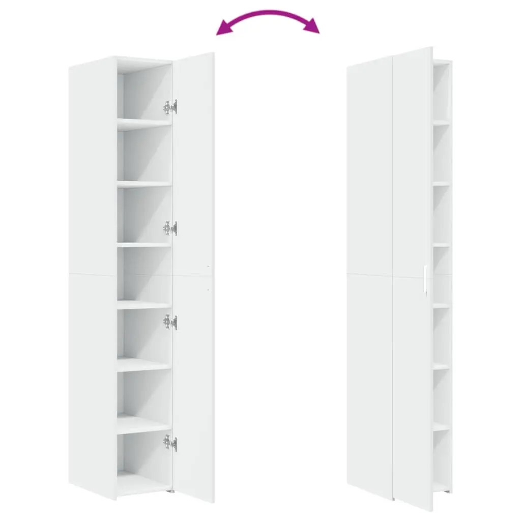 White Highboard Storage Cabinet 30x42.5x185cm