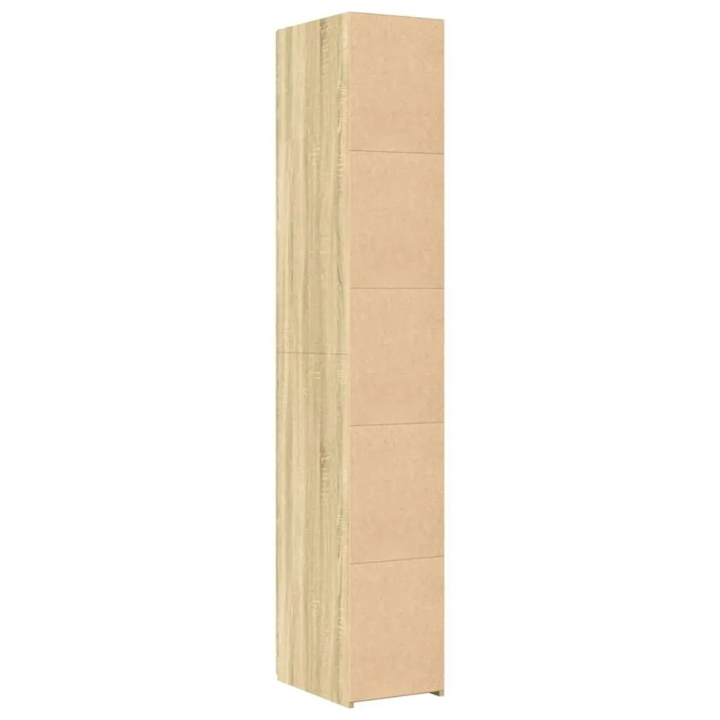 Storage Cabinet Highboard Brown Engineered Wood Multi Compartment 30x42.5x185cm