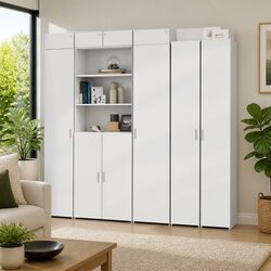Elegant White Highboard Storage Cabinet for Versatile Spaces