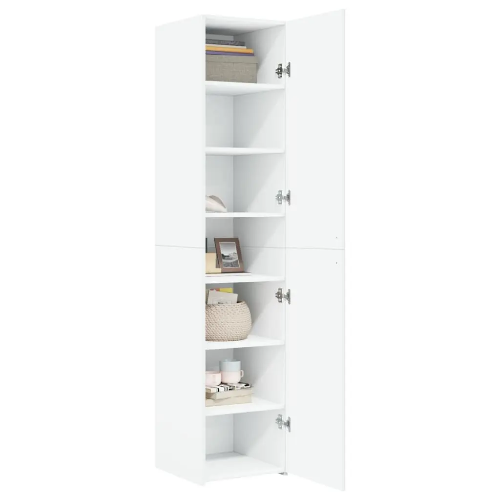 White Highboard Storage Cabinet Engineered Wood Sideboard Bedroom Living Room