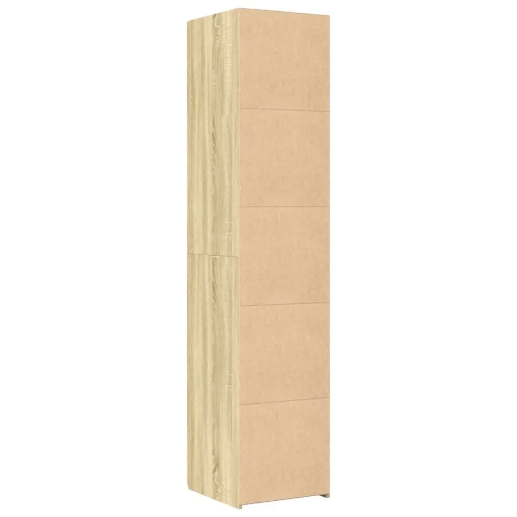 Engineered Wood Highboard Cabinet Brown 40x42.5x185cm Storage Unit for Bedroom Living Room