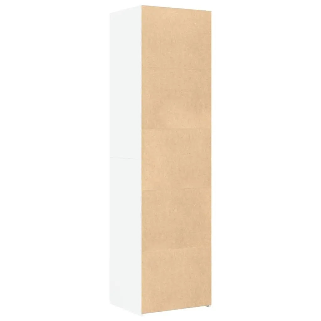 Engineered Wood Storage Cabinet White 50x42.5x185cm Highboard with Doors and Compartments