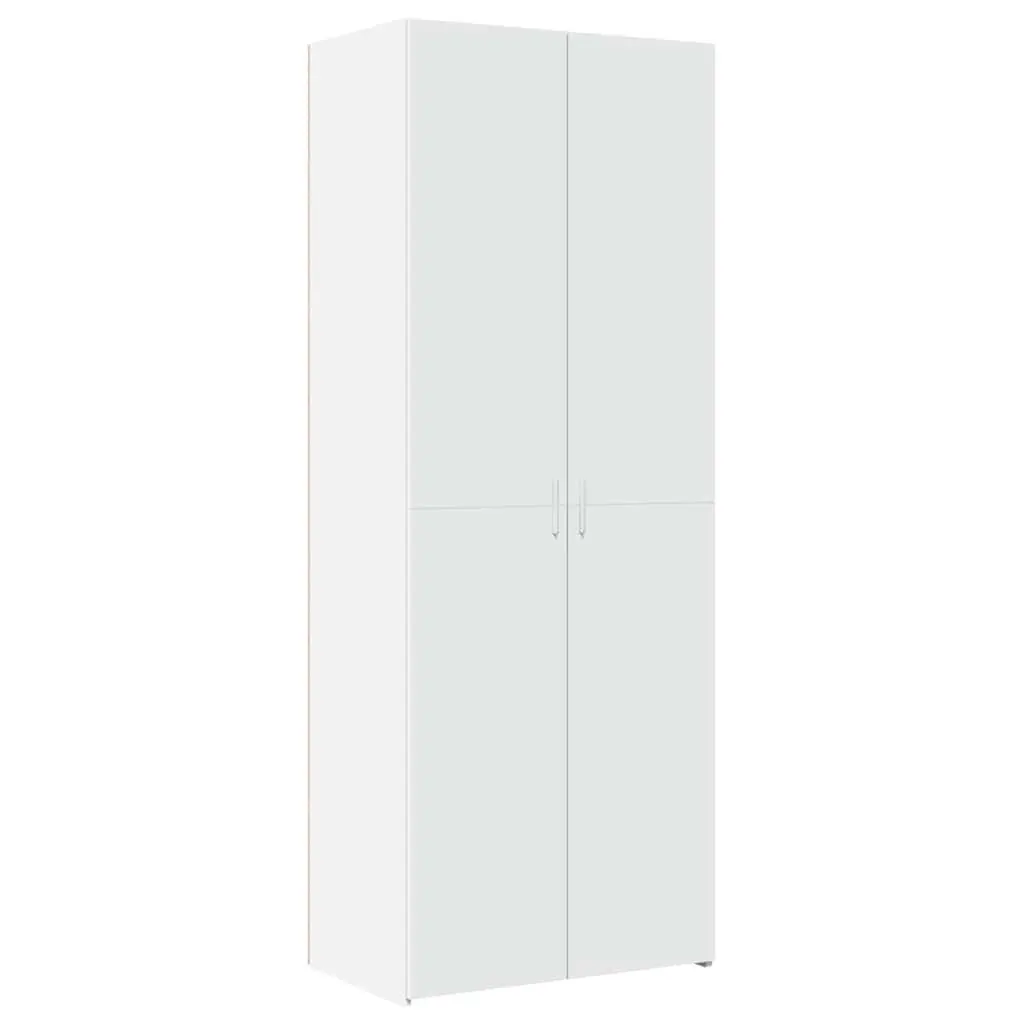 White Highboard Storage Cabinet 70x42.5x185cm Engineered Wood Bedroom Living