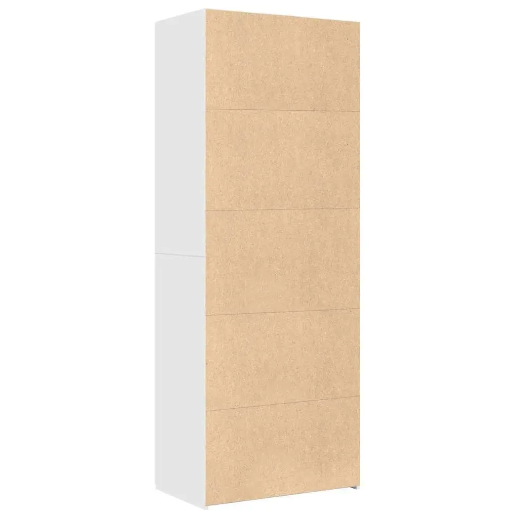 White Highboard Storage Cabinet 70x42.5x185cm Engineered Wood Bedroom Living