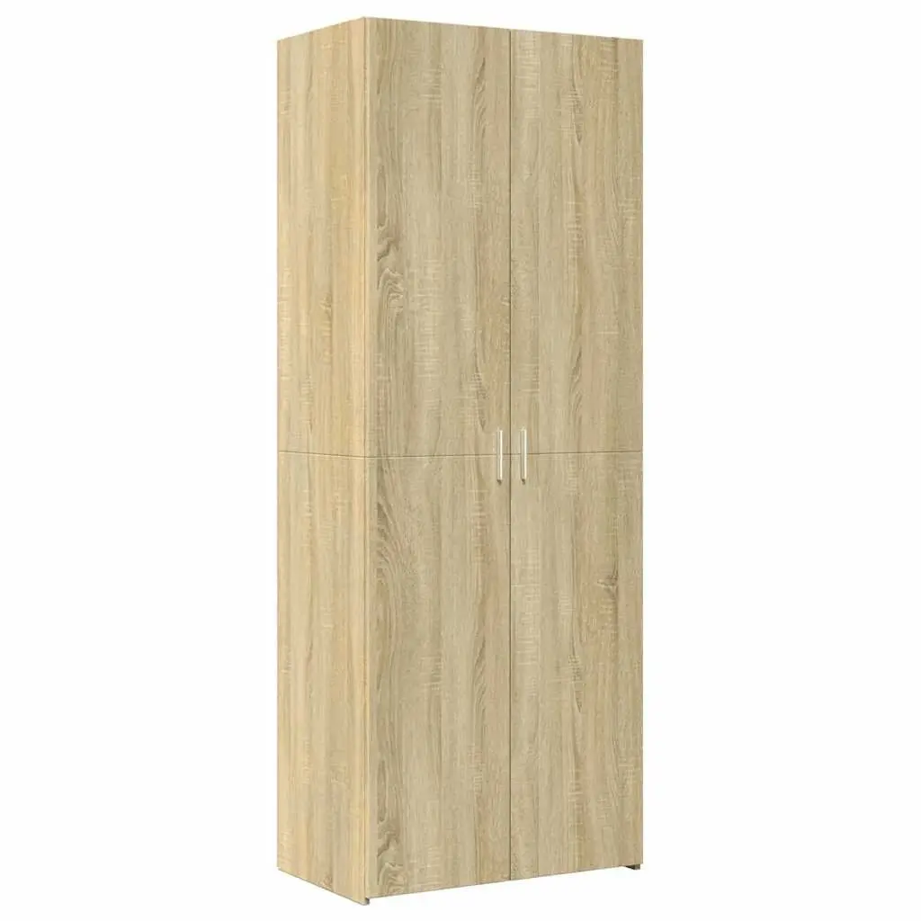 Highboard Storage Cabinet Brown Engineered Wood Sideboard Bedroom Living Room