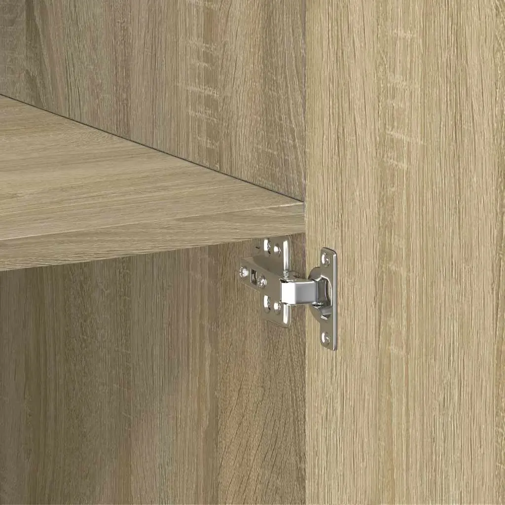 Highboard Storage Cabinet Brown Engineered Wood Sideboard Bedroom Living Room