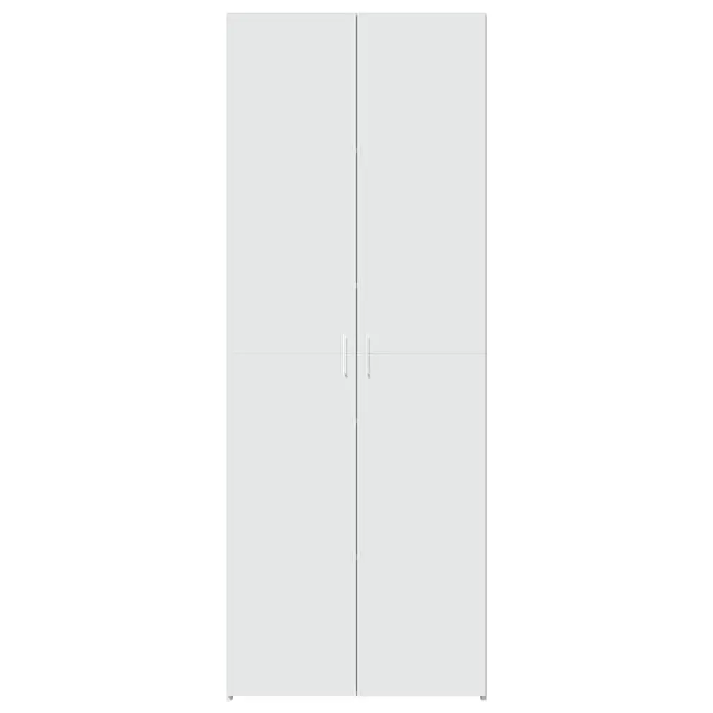 White Highboard Storage Cabinet Engineered Wood 70 x 42.5 x 185 cm Bedroom Living Room Sideboard