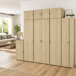 Charming Highboard Storage Cabinet in Brown Engineered Wood