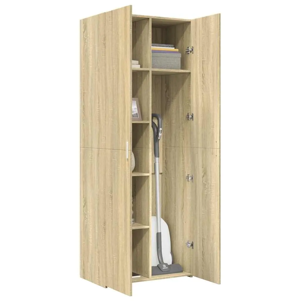 Highboard Cabinet Brown Engineered Wood Storage Unit 70x42.5x185cm for Living Room Bedroom
