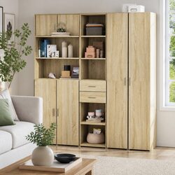Highboard Sonoma Oak 40x42.5x185cm Engineered Wood Cabinet