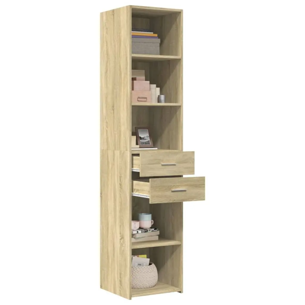 Highboard Sonoma Oak 40x42.5x185cm Engineered Wood Storage Cabinet