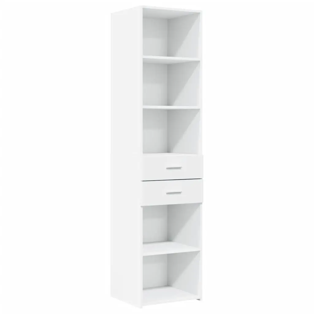 Highboard Storage Cabinet White Modern Engineered Wood 45 x 42.5 x 185 cm