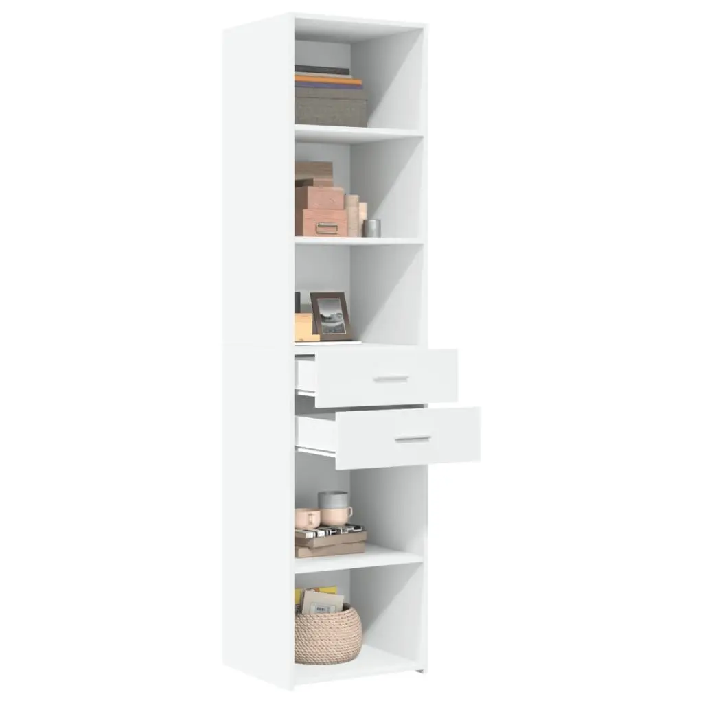 Highboard Storage Cabinet White Modern Engineered Wood 45 x 42.5 x 185 cm