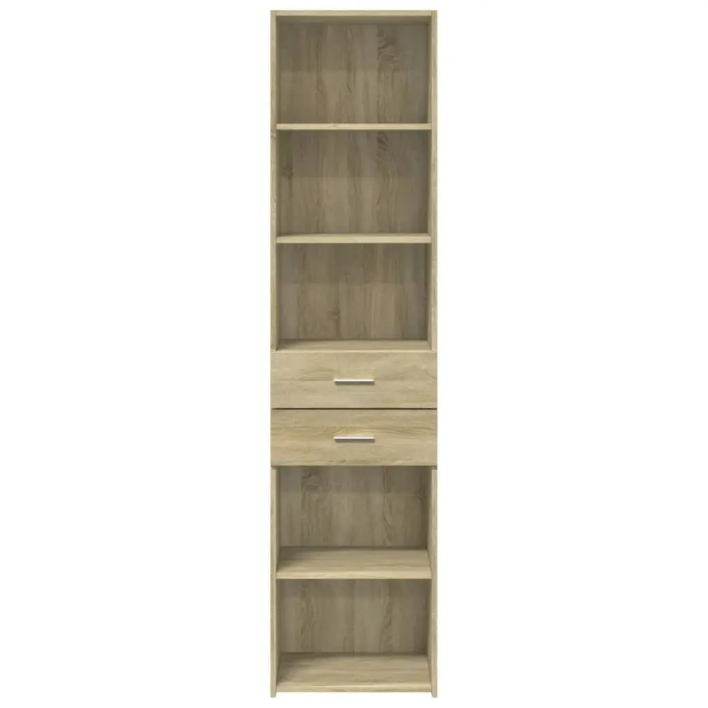 Brown Engineered Wood Highboard Storage Cabinet 45x42.5x185cm