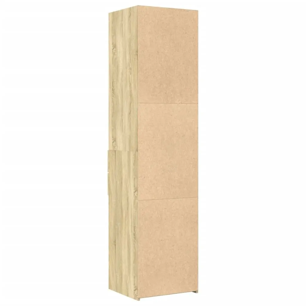 Brown Engineered Wood Highboard Storage Cabinet 45x42.5x185cm