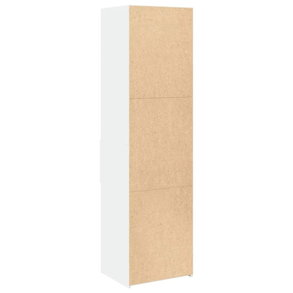 White Engineered Wood Highboard Storage Cabinet