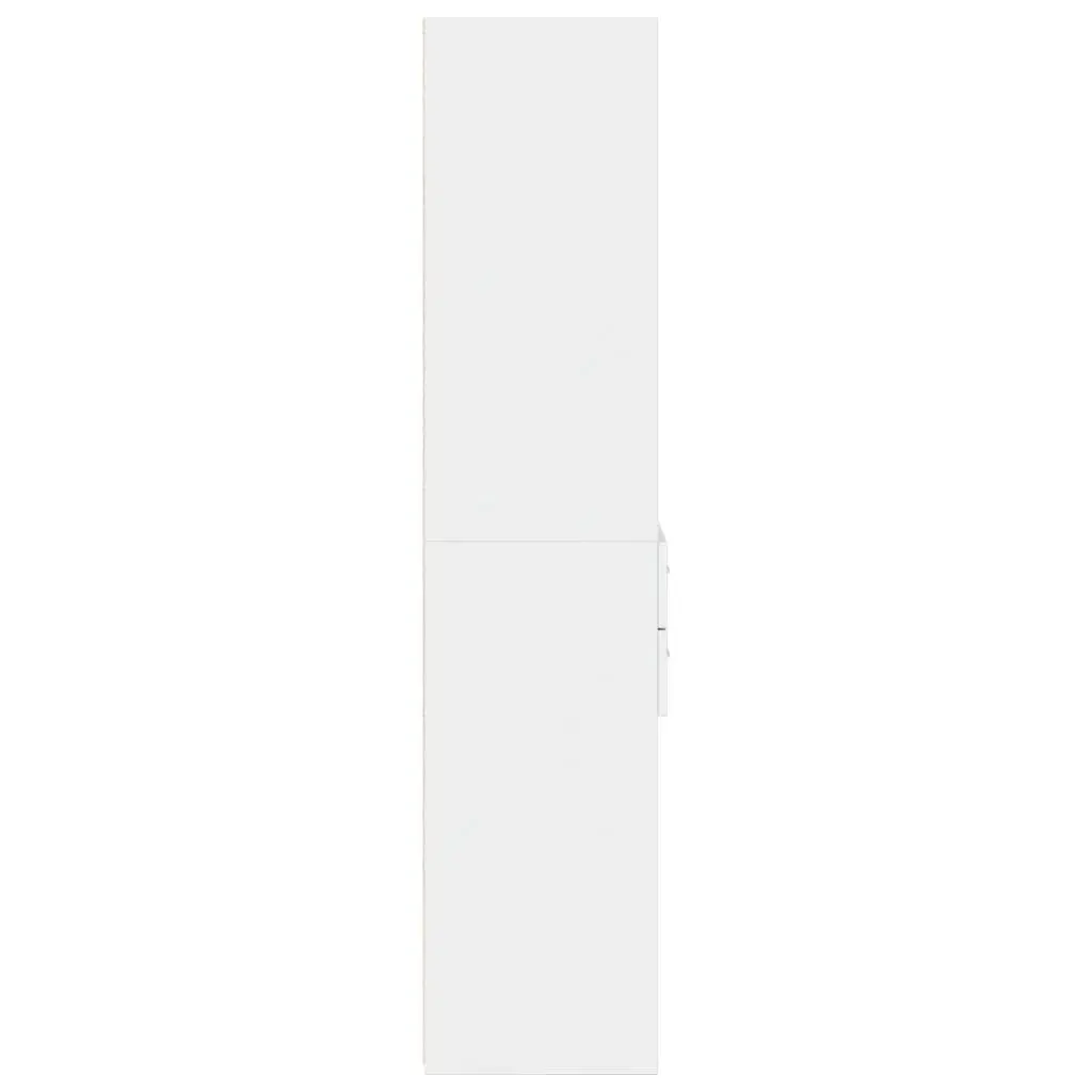 White Engineered Wood Highboard Storage Cabinet