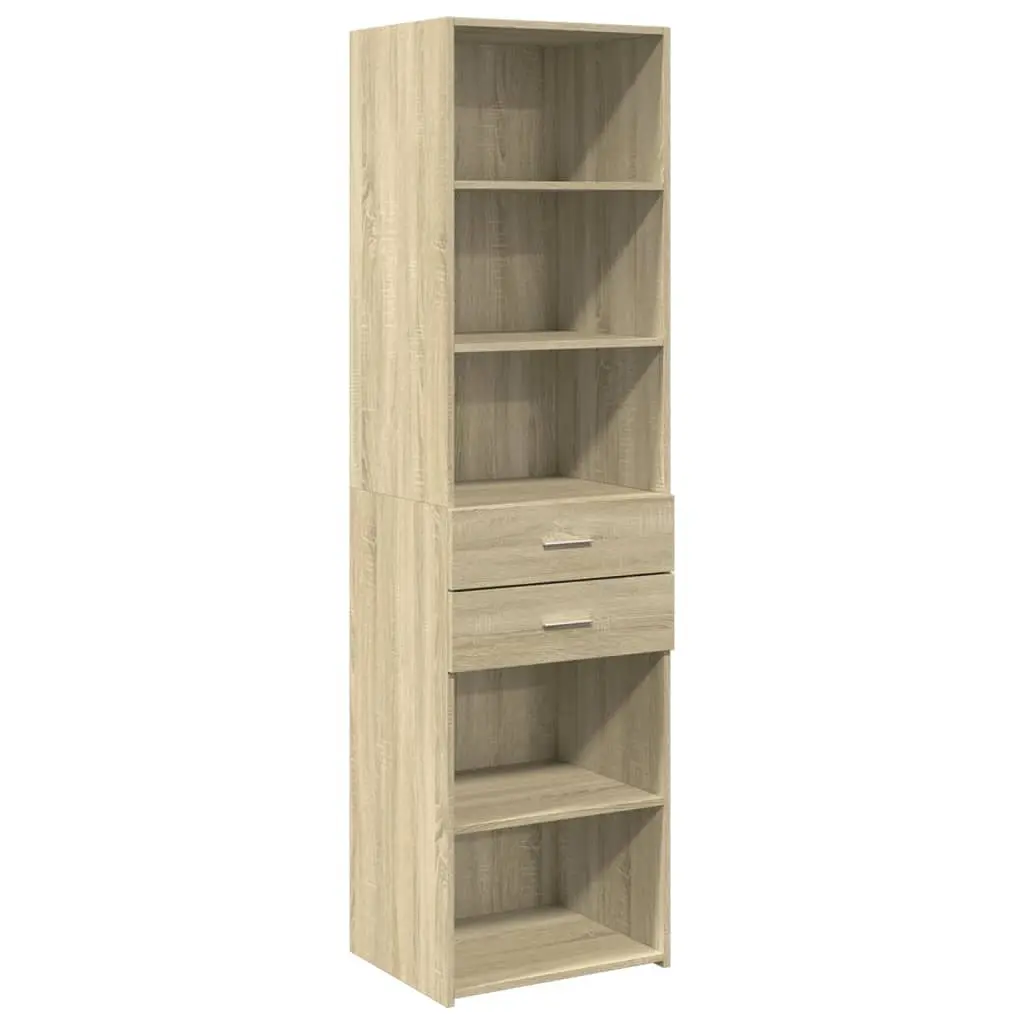 Highboard Storage Cabinet in Brown Engineered Wood