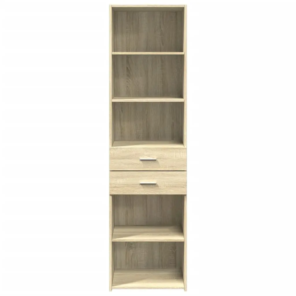 Highboard Storage Cabinet in Brown Engineered Wood