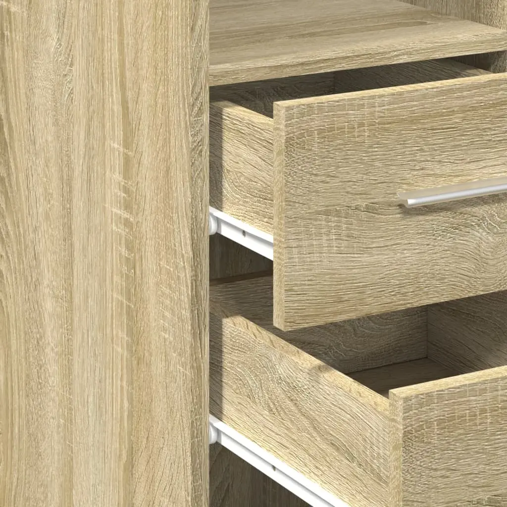 Highboard Storage Cabinet in Brown Engineered Wood
