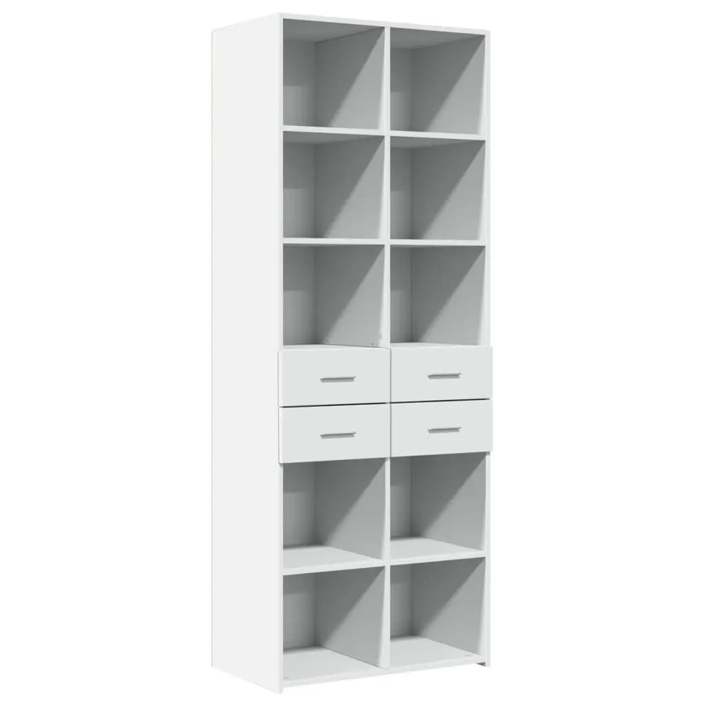 Highboard White 70x42.5x185 cm Engineered Wood Storage Cabinet