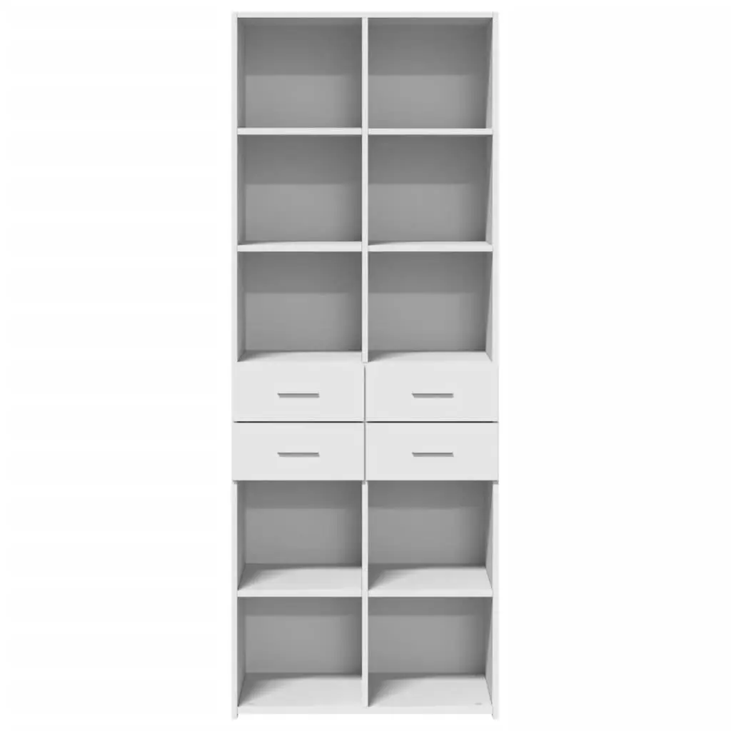 Highboard White 70x42.5x185 cm Engineered Wood Storage Cabinet