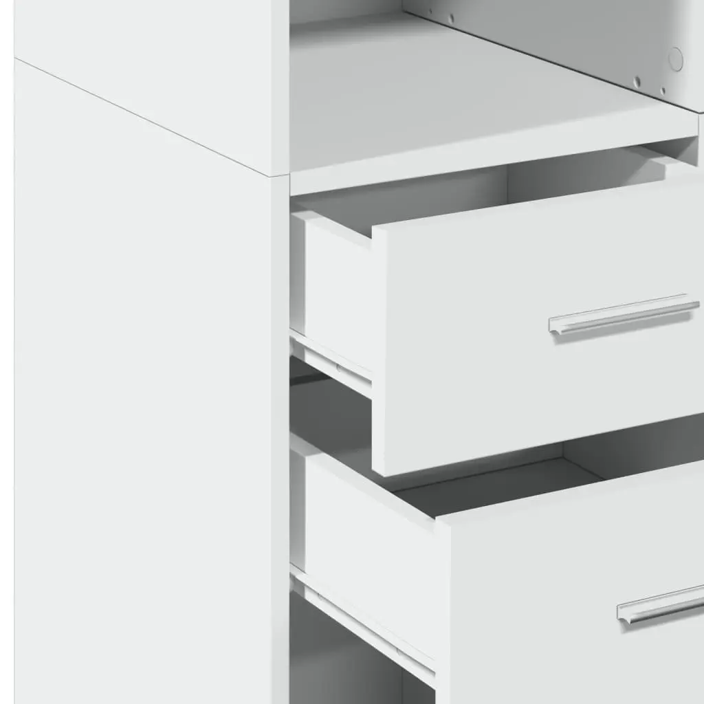 Highboard White 70x42.5x185 cm Engineered Wood Storage Cabinet