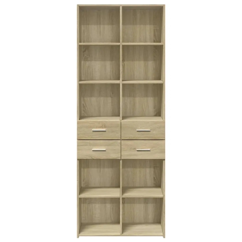 Highboard Storage Cabinet Brown 70x42.5x185cm Engineered Wood Modern