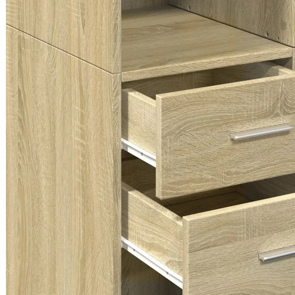 Highboard Storage Cabinet Brown 70x42.5x185cm Engineered Wood Modern