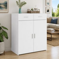 White Sideboard Cabinet for Storage 80x42.5x93cm