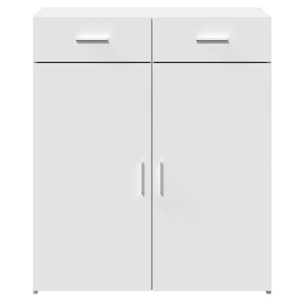 Sideboard Cabinet White 80x42.5x93cm Engineered Wood Storage Furniture with Drawers and Doors
