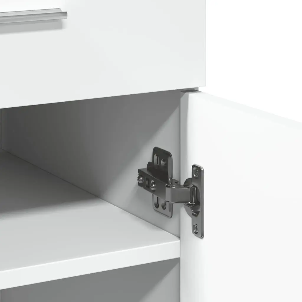 Sideboard Cabinet White 80x42.5x93cm Engineered Wood Storage Furniture with Drawers and Doors