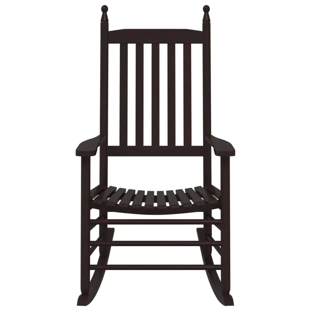 Rocking Chairs Brown Solid Wood Poplar Curved Seat High Back Armrest 2 Piece