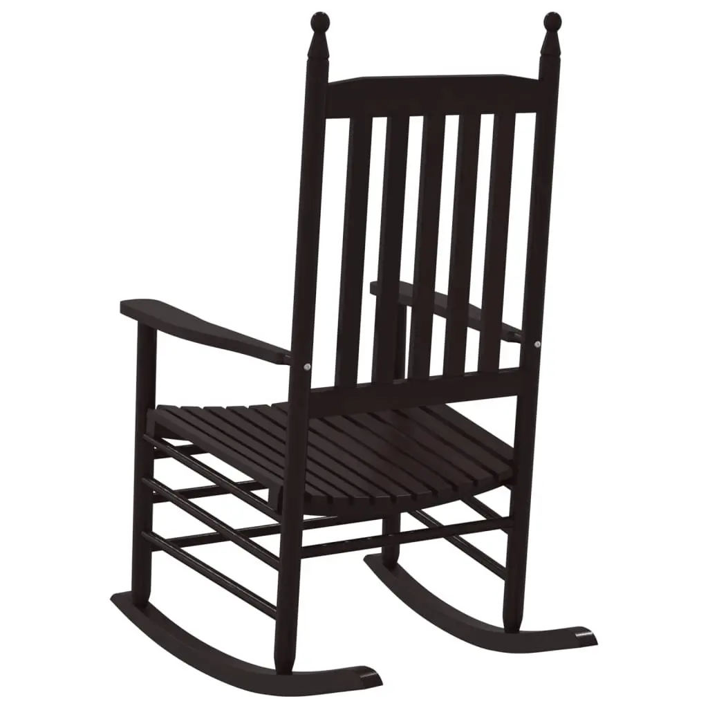 Rocking Chairs Brown Solid Wood Poplar Curved Seat High Back Armrest 2 Piece