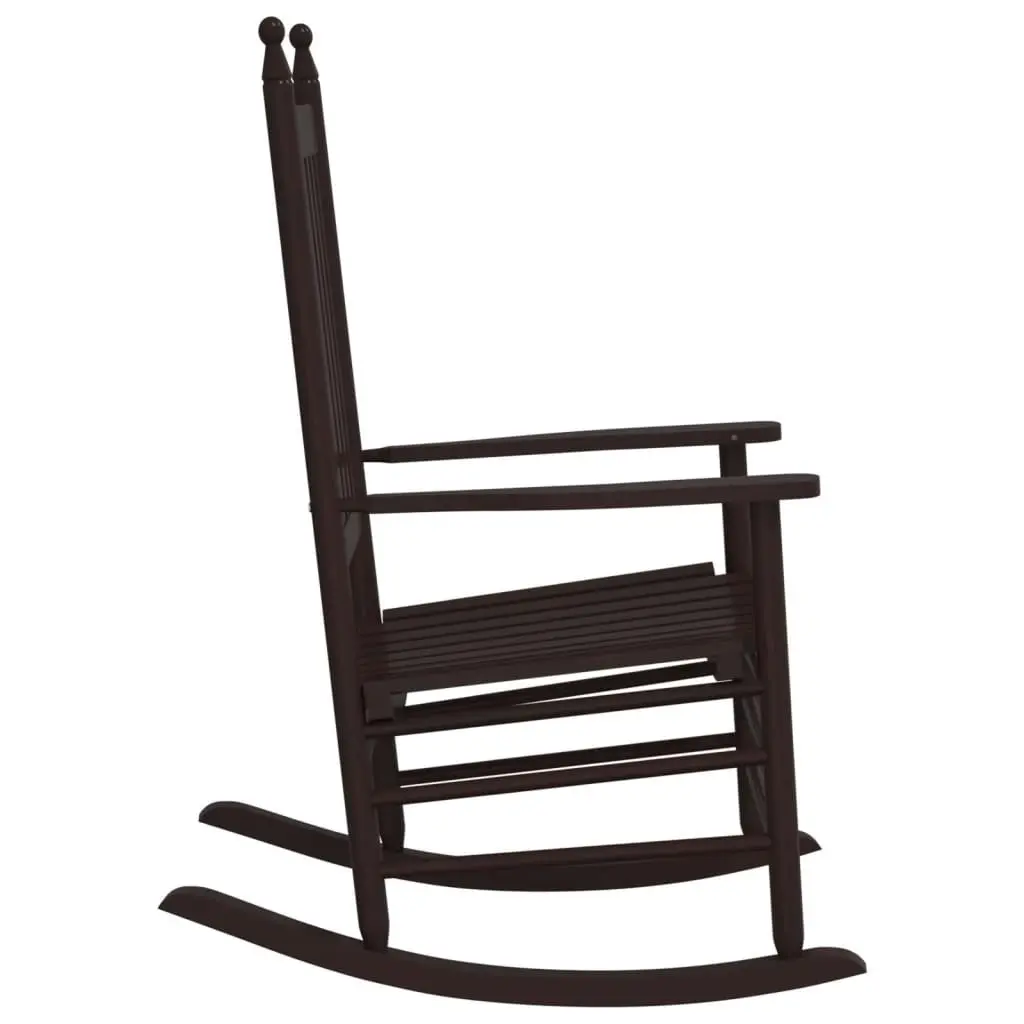Rocking Chairs Brown Solid Wood Poplar Curved Seat High Back Armrest 2 Piece