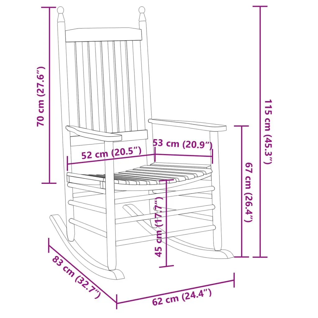 White Wooden Rocking Chairs Set with Folding Table