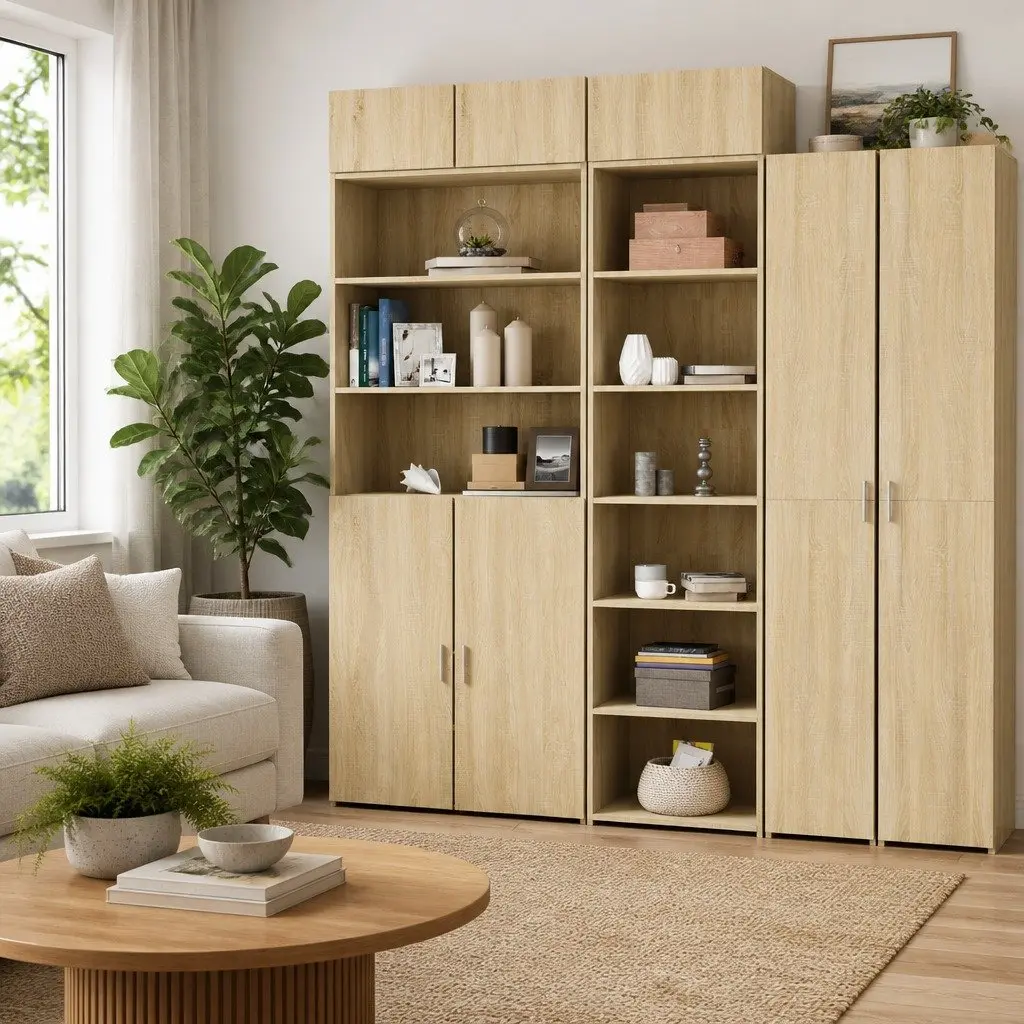 Highboard Storage Cabinet Brown 50x41x185 cm Engineered Wood