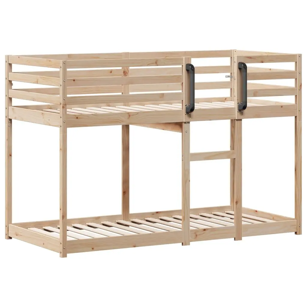 Bunk Bed Solid Pine Wood Frame 90x190 cm Slatted Base Guardrails Space-Saving