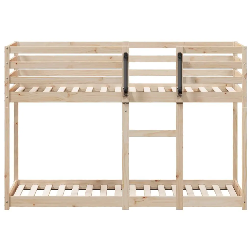 Bunk Bed Solid Pine Wood Frame 90x190 cm Slatted Base Guardrails Space-Saving