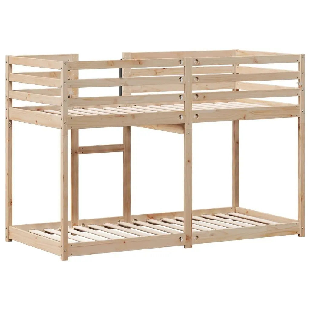 Bunk Bed Solid Pine Wood Frame 90x190 cm Slatted Base Guardrails Space-Saving