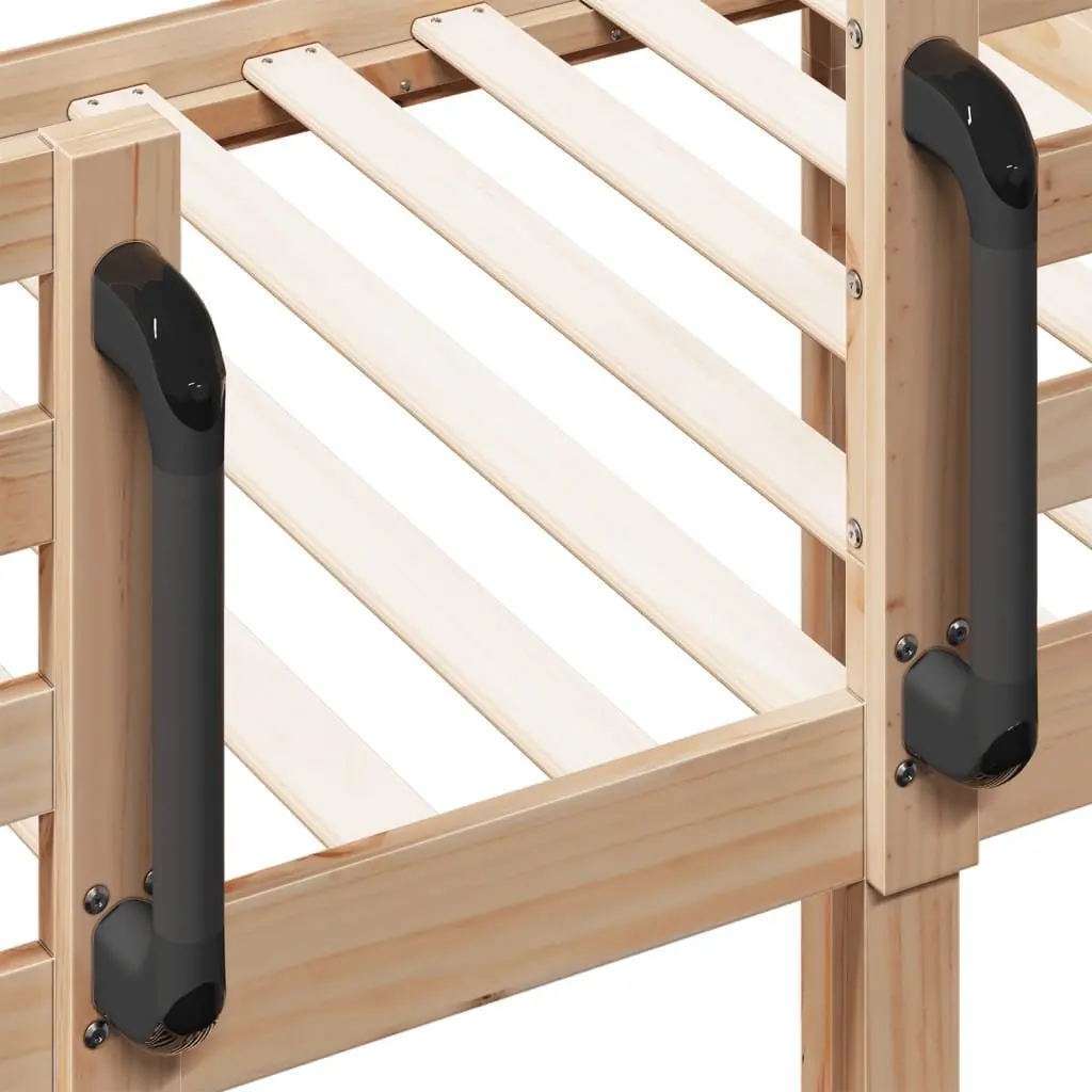 Bunk Bed Solid Pine Wood Frame 90x190 cm Slatted Base Guardrails Space-Saving