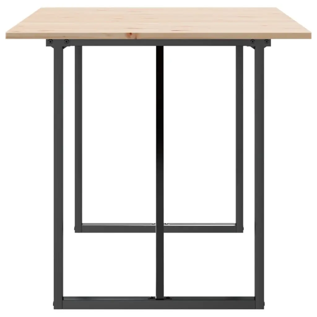 Dining Table O-Frame 160x80x75 cm Solid Wood Pine Steel Kitchen Brown