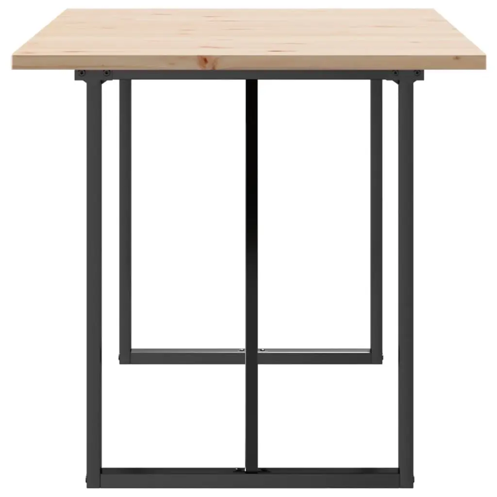 Solid Wood Pine Dining Table with Steel O-Frame 140x80cm