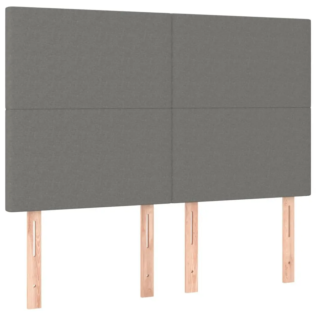 Grey Fabric Double Bed Frame with Headboard 137x187cm