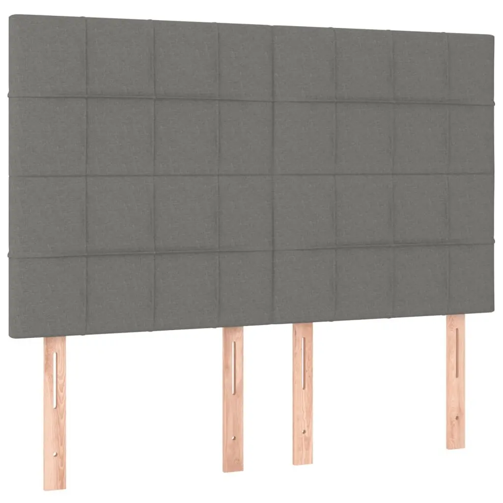 Double Bed Frame Grey Fabric 137x187cm