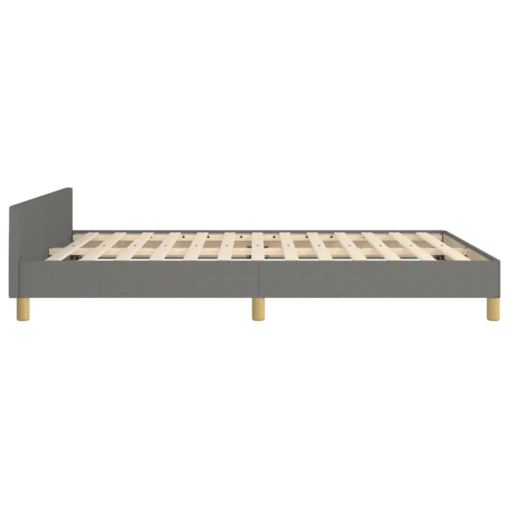 Double Bed Frame Grey Fabric 137x187cm
